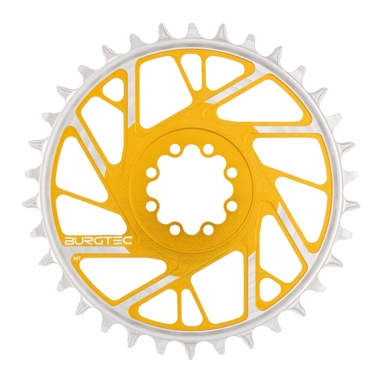 Burgtec Chainring - 34t - 3mm Offset - 8 Bolt - Gold - The Lost Co. - Burgtec - 13209 - 724901937141 -