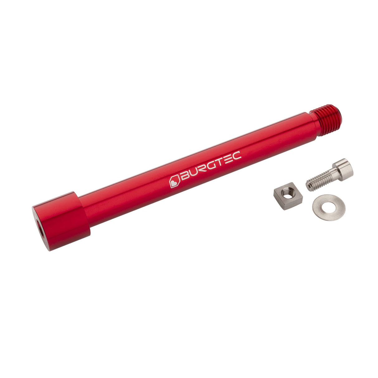 Burgtec Fox 36/38 Axle - 15x110mm - Race Red - The Lost Co. - Burgtec - 9912 - 764283660527 -
