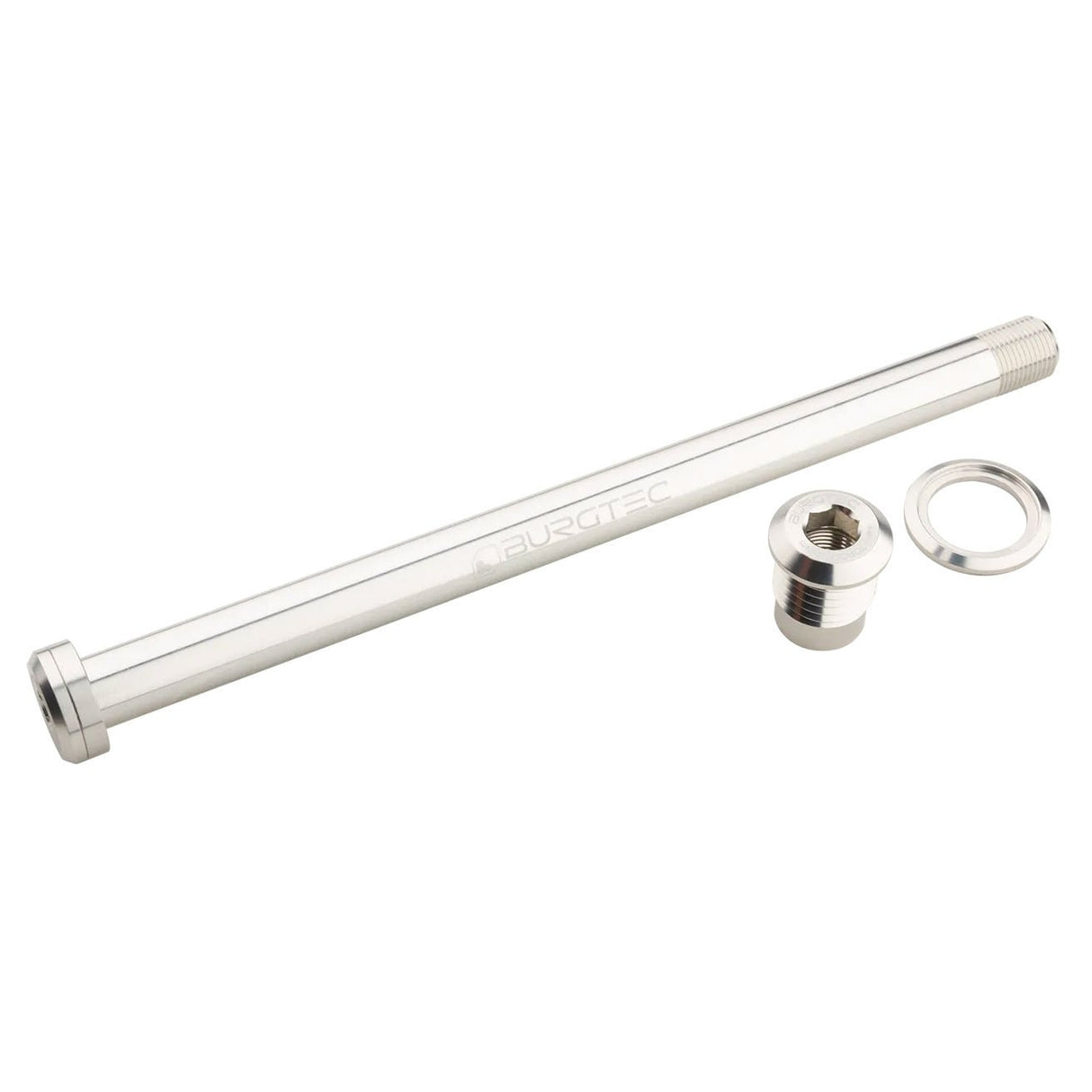 Burgtec Rear Axle - 180mm x 12mm 1.00mm Pitch - Rhodium Silver - The Lost Co. - Burgtec - 10167 - 764283661913 -