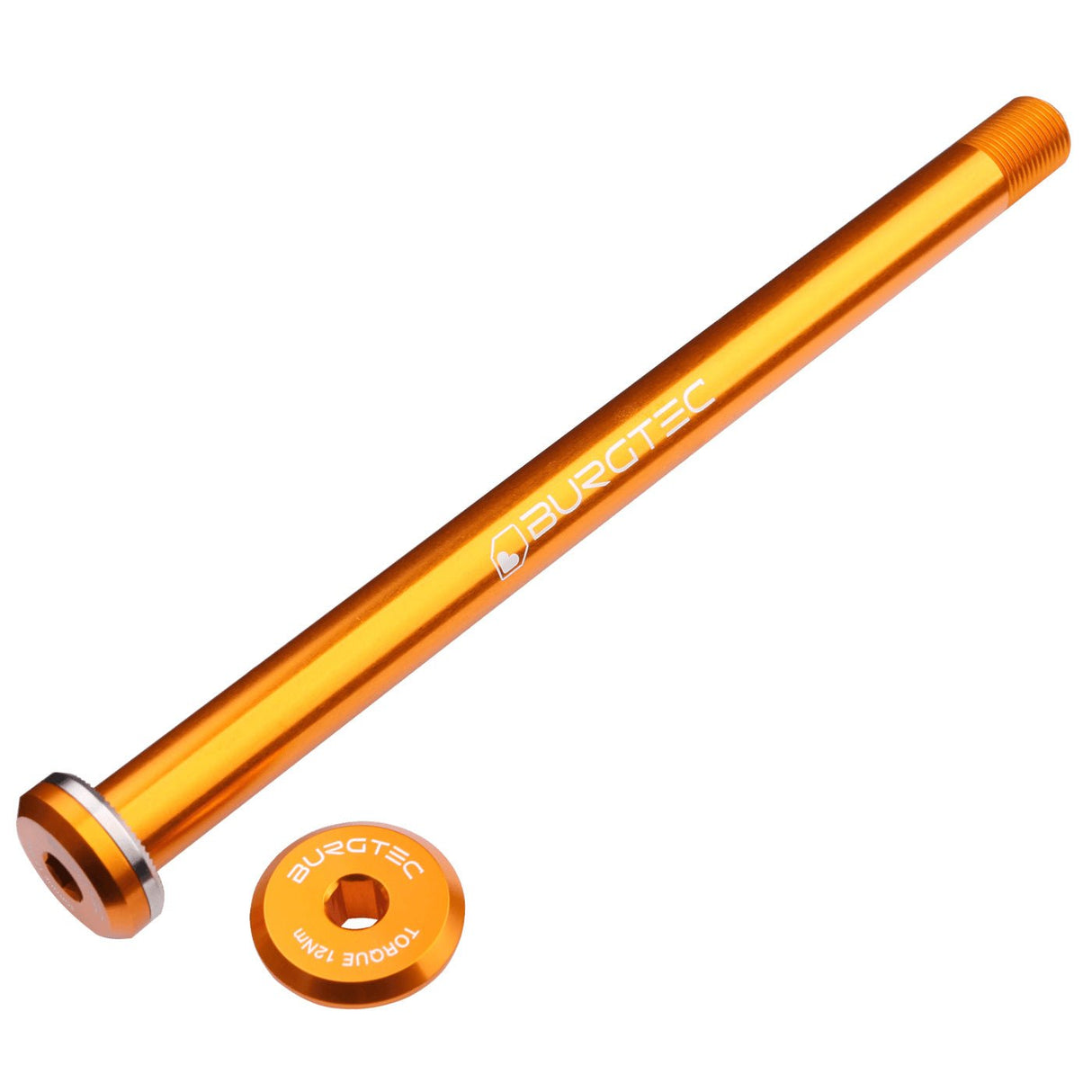 Burgtec Santa Cruz Rear Axle 12x168.5mm - Iron Bro Orange - The Lost Co. - Burgtec - 9456 - 712885686605 -