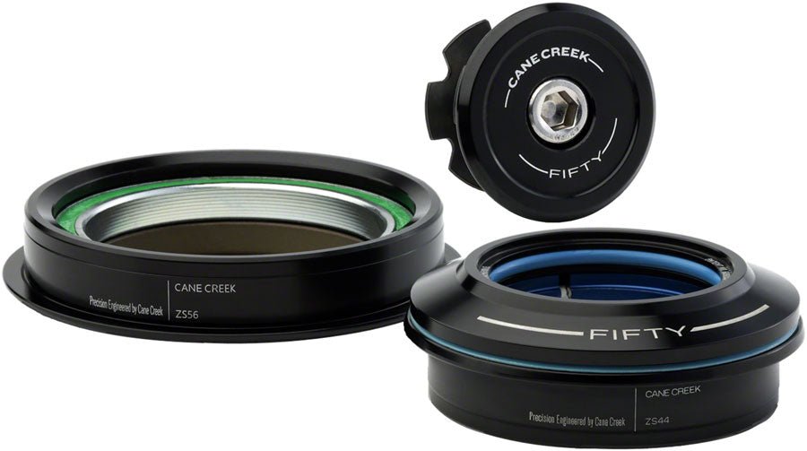 Cane Creek 50 Headset - ZS44/28.6/H8 Upper | ZS56/30 Lower Tapered Black - The Lost Co. - Cane Creek - BAA2360K - 840226017907 -