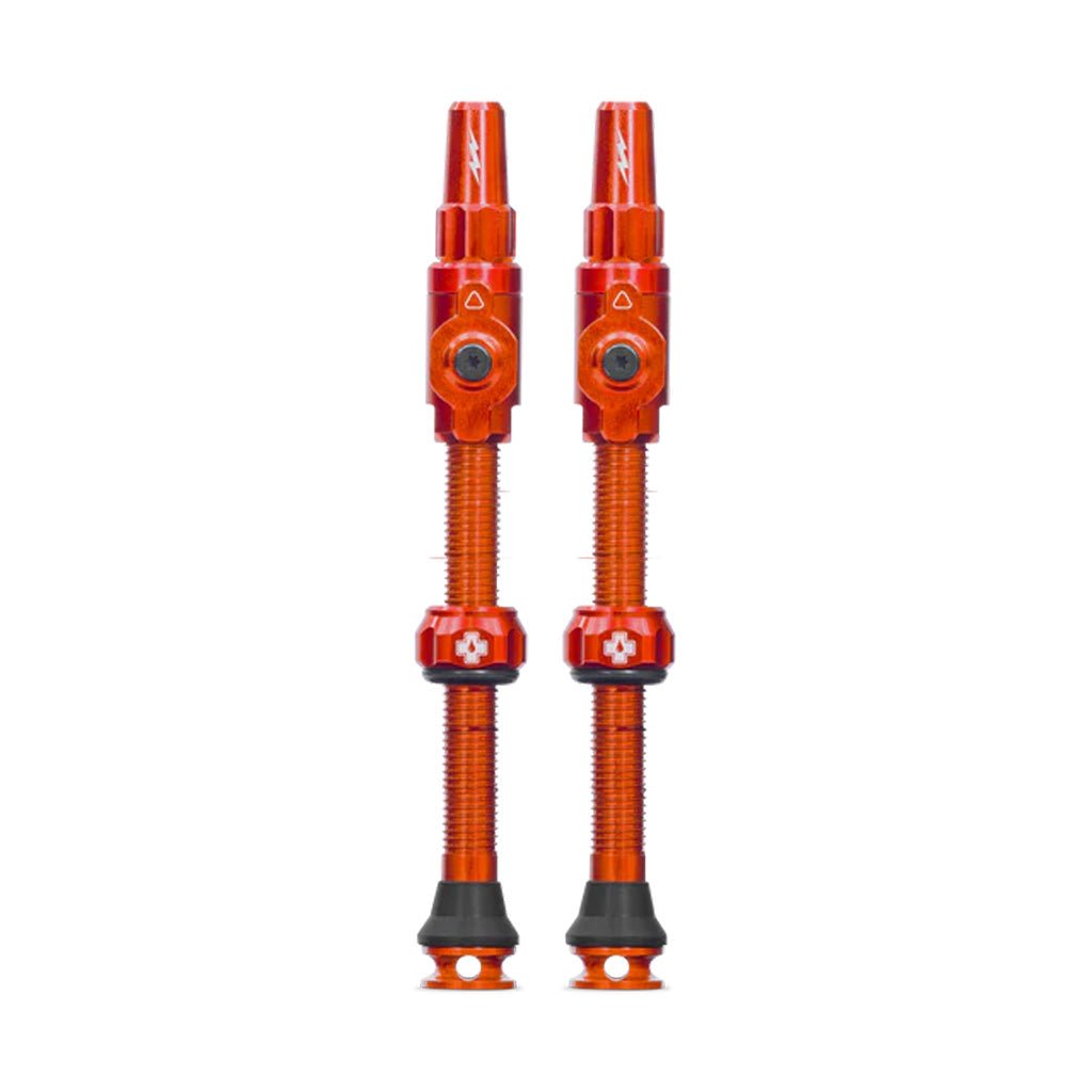 Muc - Off Big Bore Lite Tubeless Valve Stems - 60mm Length - Pair - Orange - The Lost Co. - Muc - Off - 21121 - 5037835219883 -