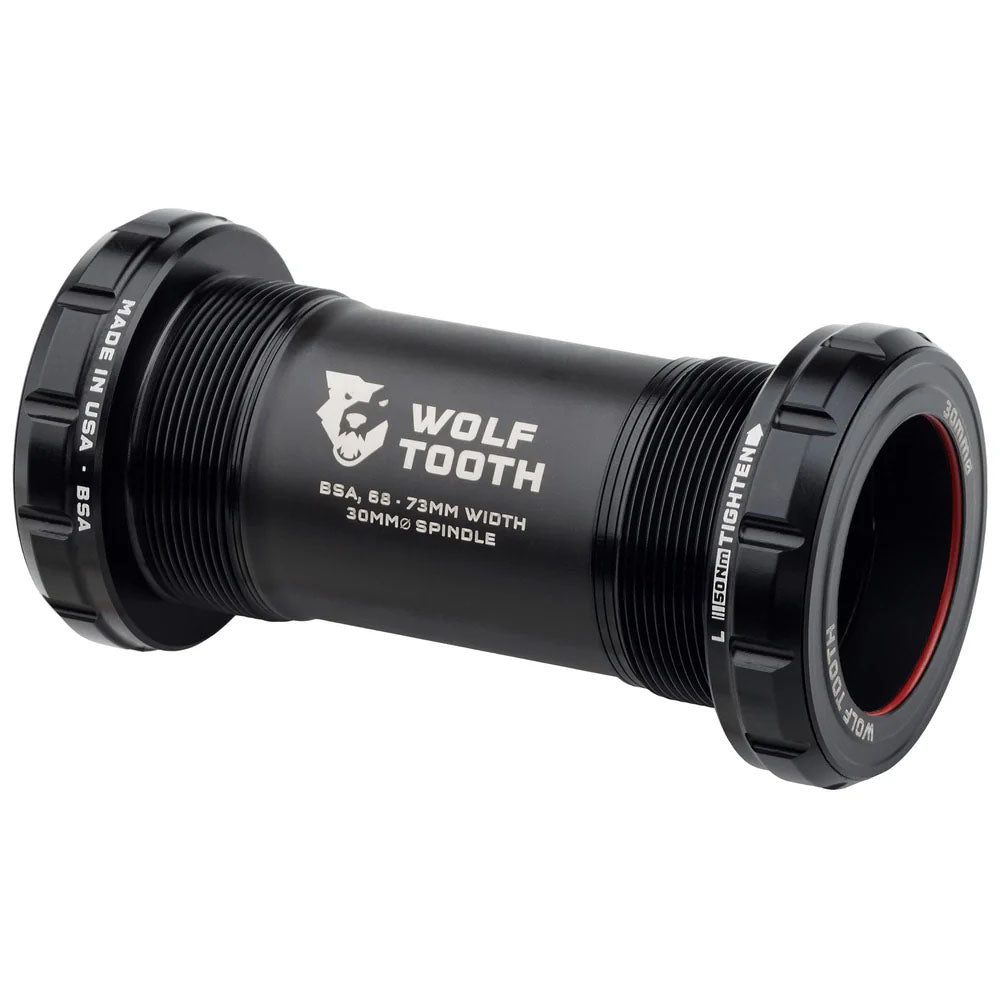 Wolf Tooth Bottom Bracket - BSA 68/73mm - 30mm Spindle - Black - The Lost Co. - Wolf Tooth - WBB - BSA - 30 - BLK - 810159401340 -