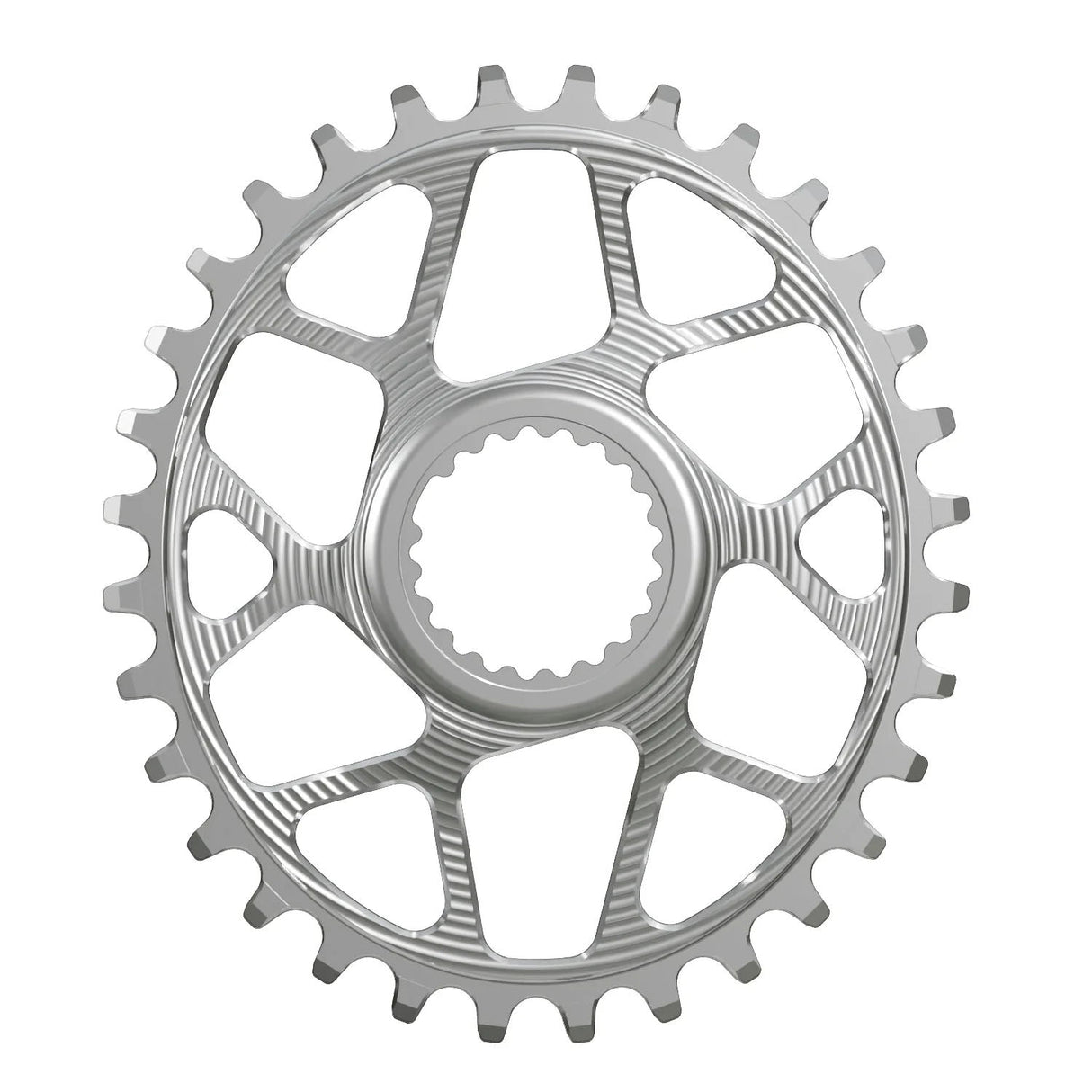 Works Components Oval Chainring - 32t Shimano DM - 3mm Offset - Silver - The Lost Co. - Works Components - WCSHM-O-32-SILVER - 5060894516624 -