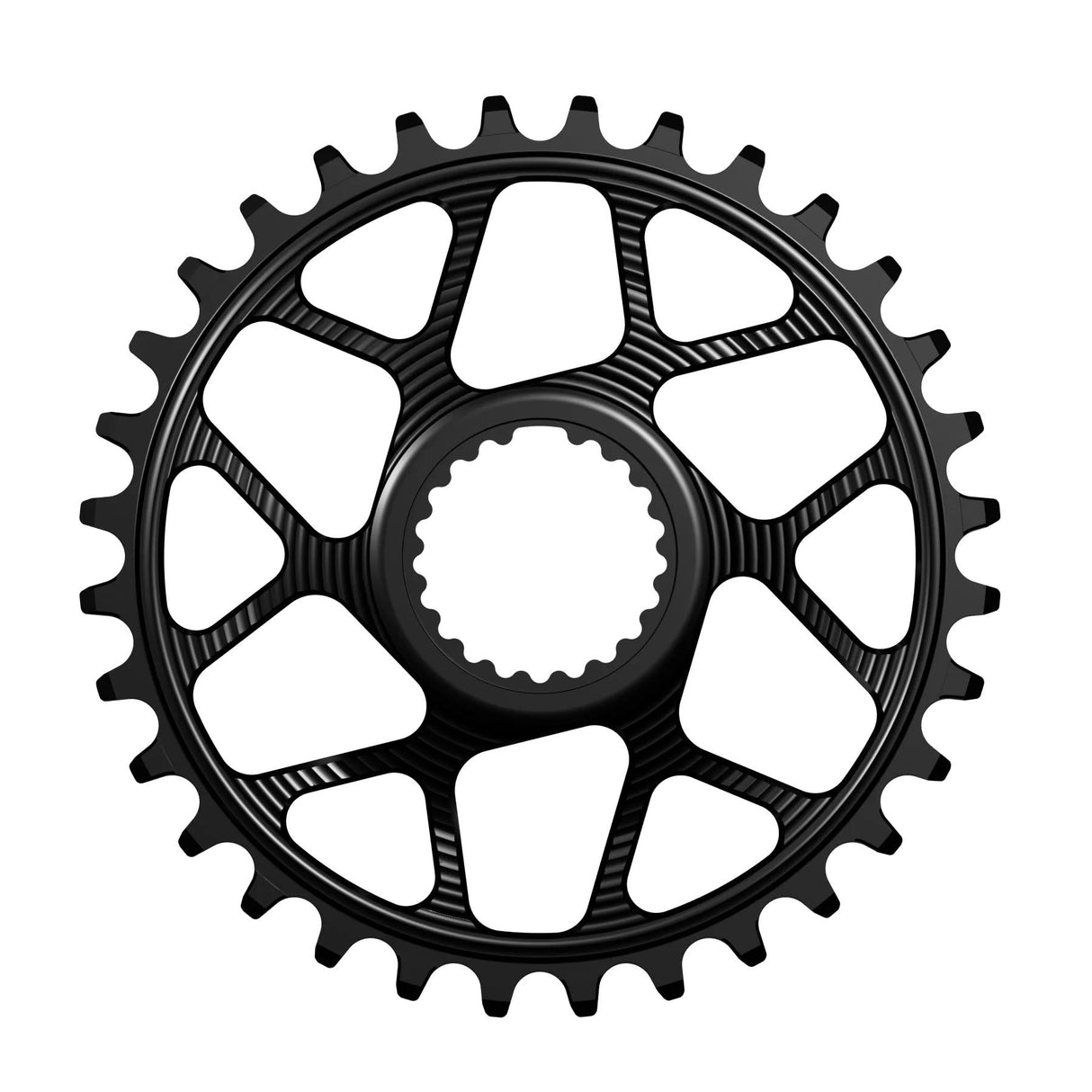 Works Components Round Chainring - 28t - Shimano DM - 3mm Offset - Black - The Lost Co. - Works Components - WCSHM-R-28-BLACK - 5060894515955 -