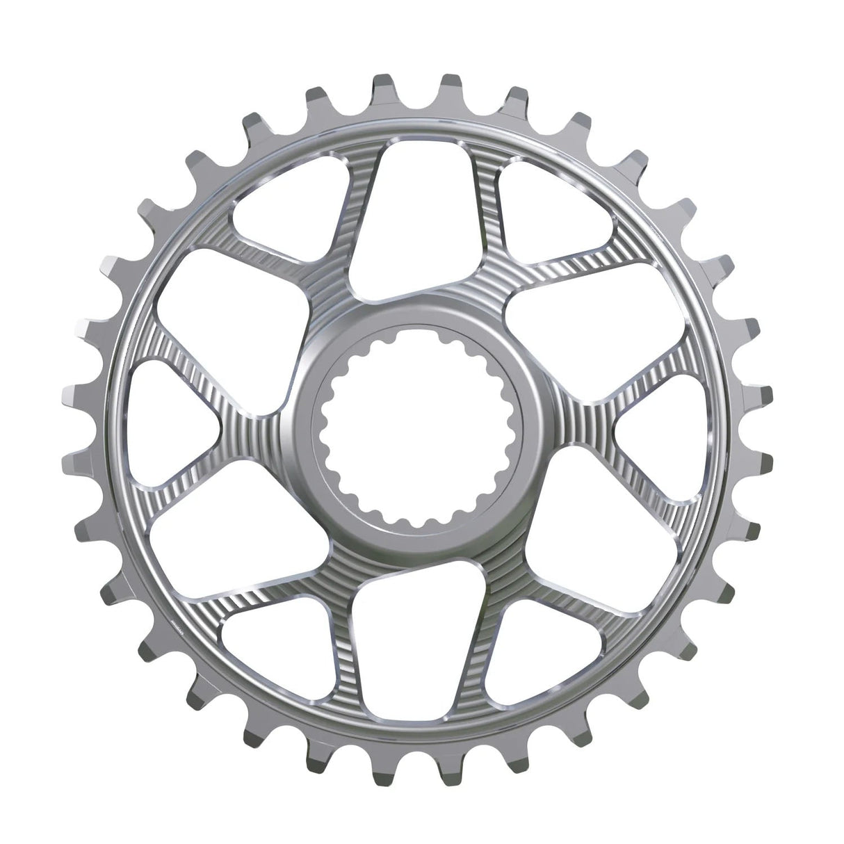 Works Components Round Chainring - 30t - Shimano DM - 3mm Offset - Silver - The Lost Co. - Works Components - WCSHM-R-30-SILVER - 5060894516129 -