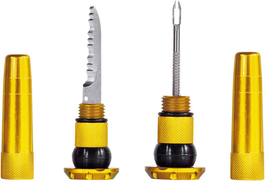 Muc-Off Stealth Tubeless Puncture Plugs Tire Repair Kit - Bar-End Mount - Gold - Pair - The Lost Co. - Muc-Off - H030190-07 - 5037835207989 - -