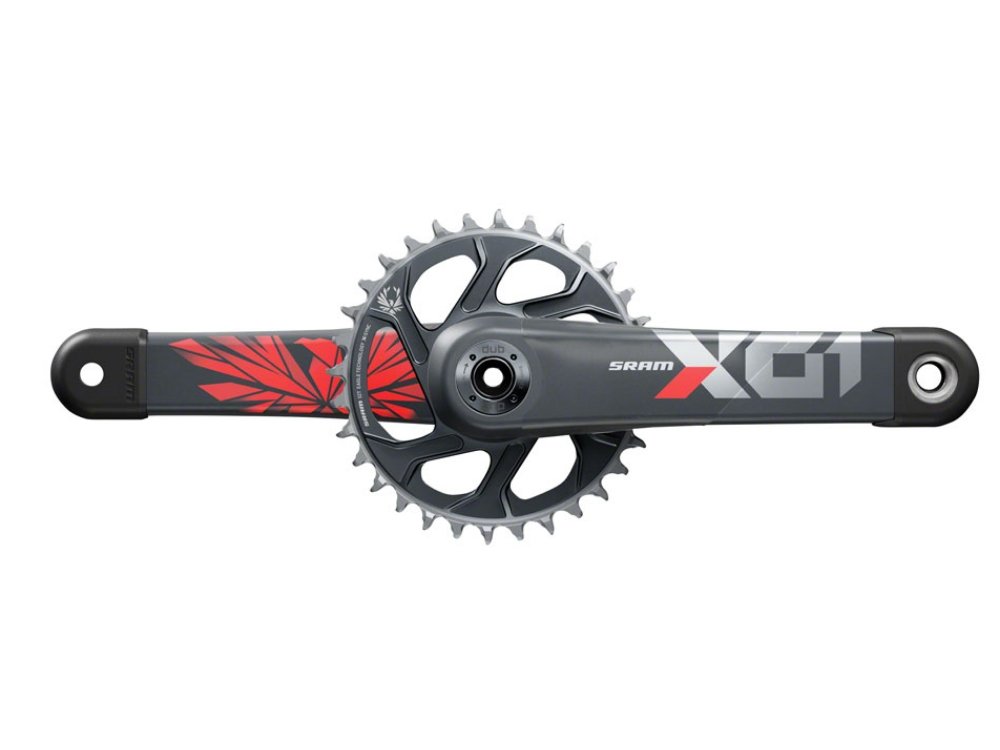 SRAM X01 Eagle Boost Carbon Crankset - 32t - The Lost Co. - SRAM - 00.6118.603.000 - 710845853227 - Lunar/Oxy Red - 175