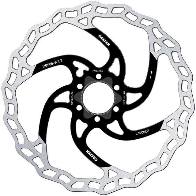 Galfer 200mm Rotor Center Lock 2.0mm Black/Silver