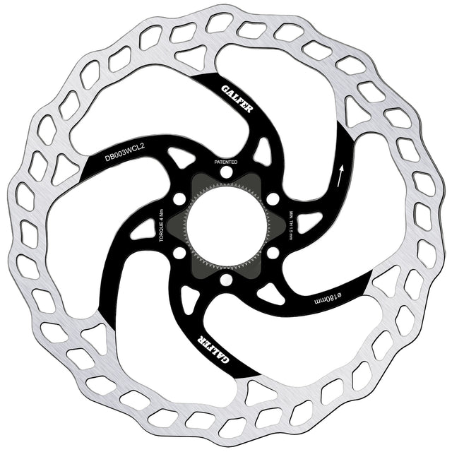 Galfer 180mm Rotor Center Lock 2.0mm Black/Silver