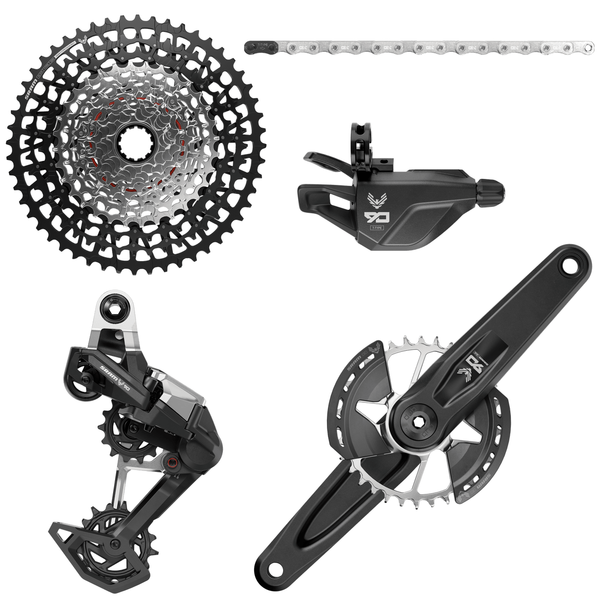 SRAM Eagle 90 T - Type Transmission Groupset - 170mm - The Lost Co. - SRAM - 00.7918.335.001 - 710845910999 - 