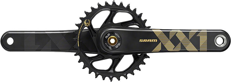 SRAM XX1 Eagle Carbon Boost Crankset - 175mm - 34t - DUB Spindle - Gold - The Lost Co. - SRAM - 00.6118.526.002 - 710845813573 - 