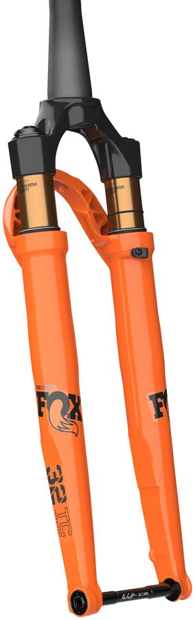 FOX 32 Taper-Cast Factory Suspension Fork - 700c 40 mm 12 x 100 mm 45 mm Offset Shiny Orange FIT4 3-Position - The Lost Co. - Fox Racing Shox - FK3635 - 821973418940 - -