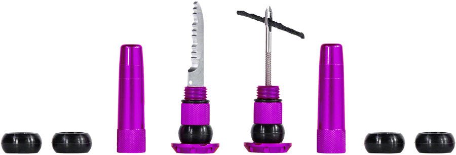 Muc-Off Stealth Tubeless Puncture Plugs Tire Repair Kit - Bar-End Mount - Purple - Pair - The Lost Co. - Muc-Off - H030190-04 - 5037835207958 - -