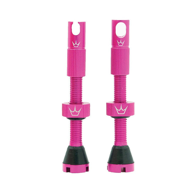 Peatys Alloy Presta Valve Stem Pair - 60mm - Punch Pink - The Lost Co. - Peaty's - B-YE2606 - 5060541582514 - -