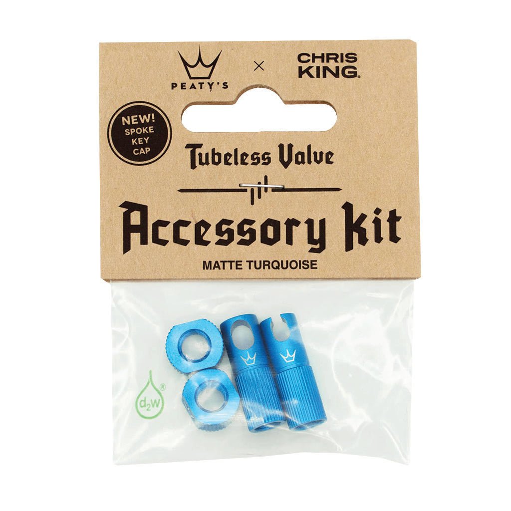 Peatys Tubeless Valve Accessory Kit Turquoise - The Lost Co. - Peaty's - B-YE2710 - 5060541582644 - -