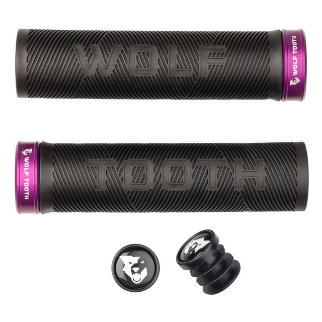 Wolf Tooth Components Echo Lock-On Grip Set - Blk/Purple - The Lost Co. - Wolf Tooth - B-WQ0805 - 810006806557 - -