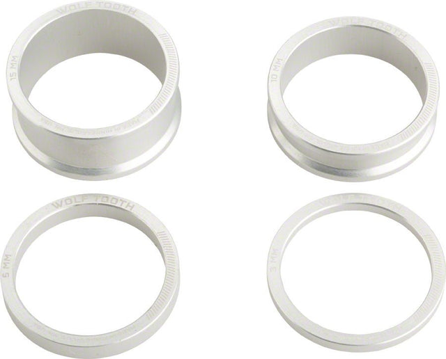 Wolf Tooth Headset Spacer Kit 3 5 10 15mm Silver - The Lost Co. - Wolf Tooth - HD0234 - 812719022538 - -