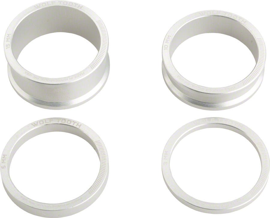 Wolf Tooth Headset Spacer Kit 3 5 10 15mm Silver - The Lost Co. - Wolf Tooth - HD0234 - 812719022538 - -