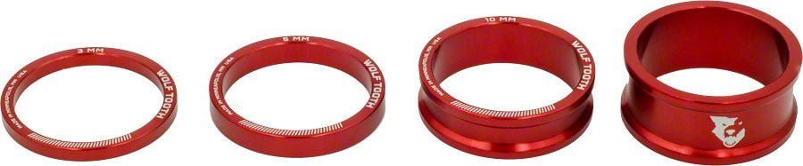 Wolf Tooth Headset Spacer Kit 3 510 15mm Red - The Lost Co. - Wolf Tooth - HD0232 - 812719022514 - -